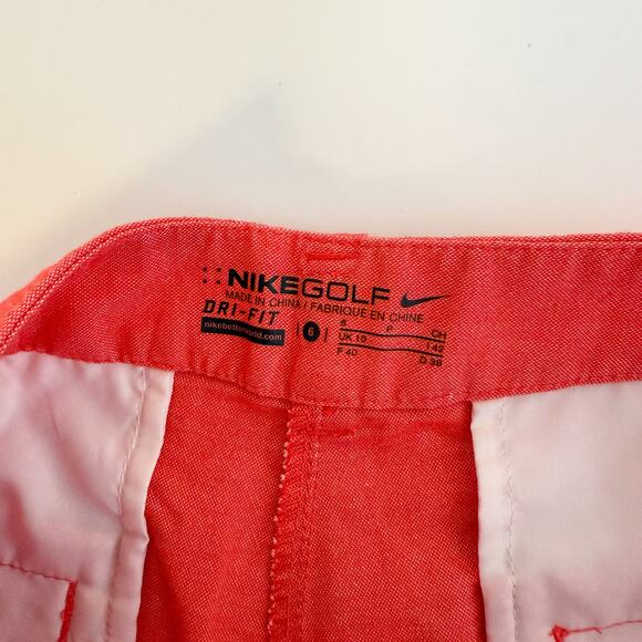 Nike Golf Dri-Fit Oxford Mid-Rise Pleated Shorts Pink Red 725763 - 6 - Picture 5 of 9